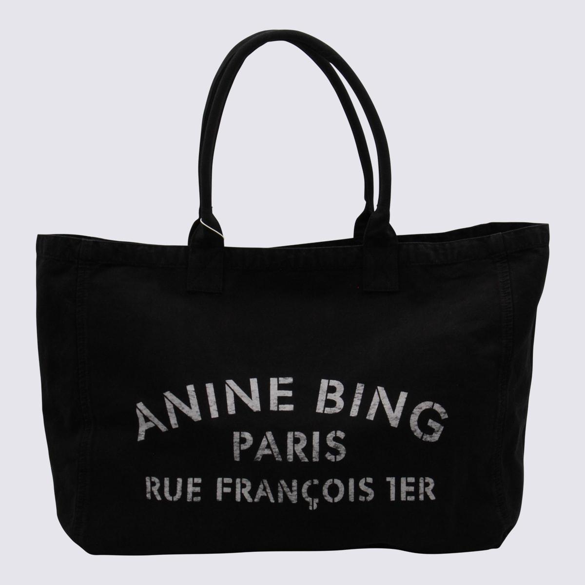 anine bing black cotton totes