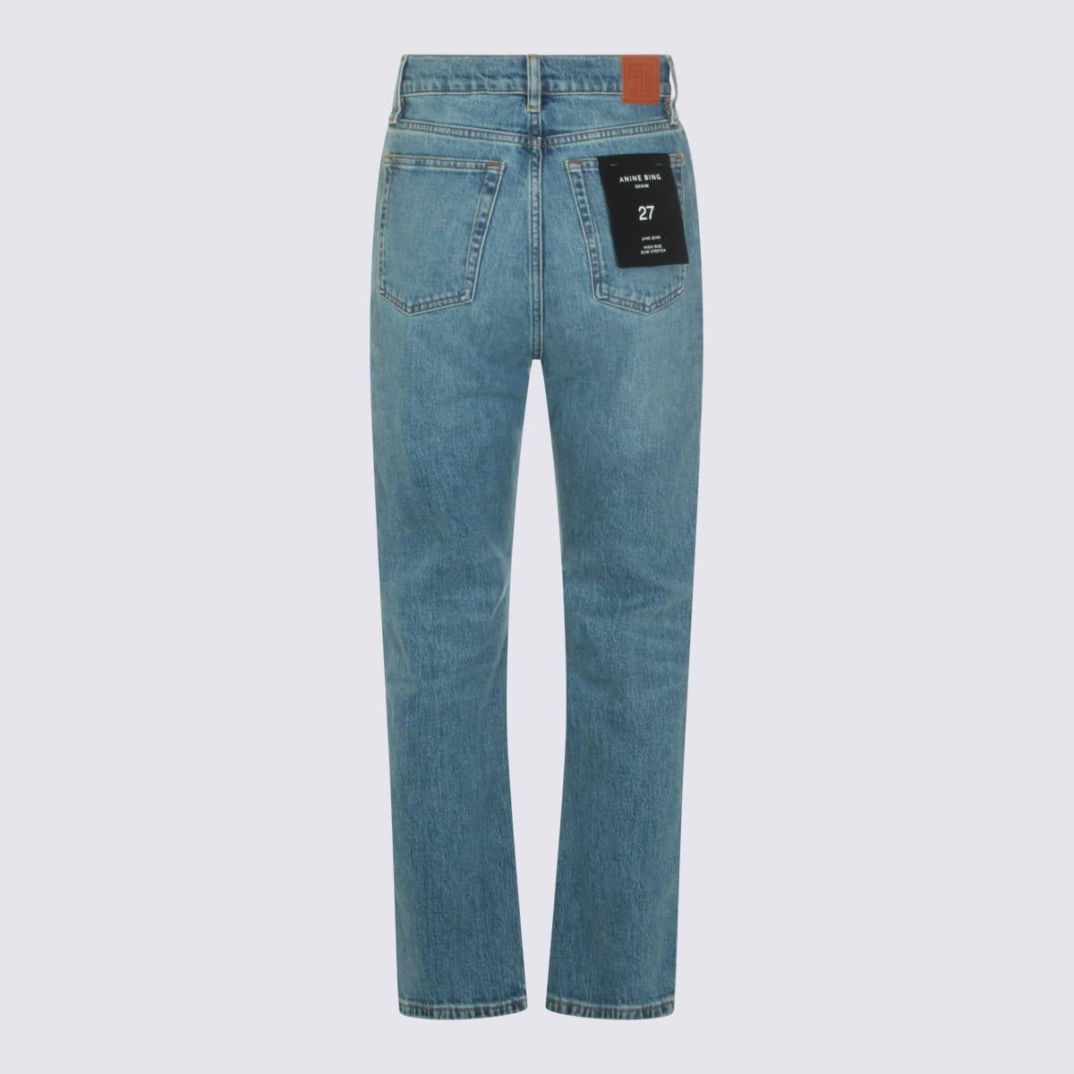 anine bing blue cotton denim jeans