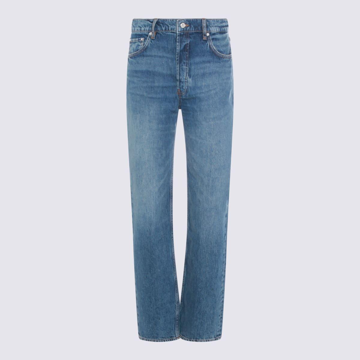 anine bing blue cotton jeans