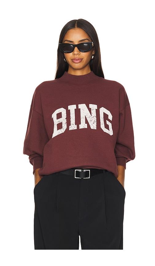 anine bing bradie bing sweatshirt in burgundy.