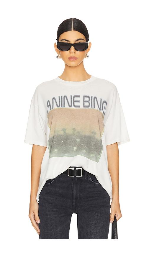 anine bing cade mushrooms tee in white.
