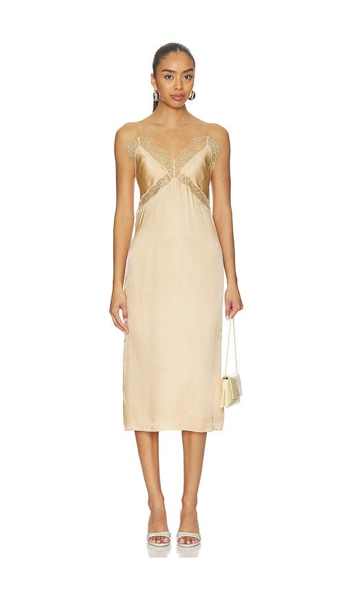 anine bing carissa dress in blush.