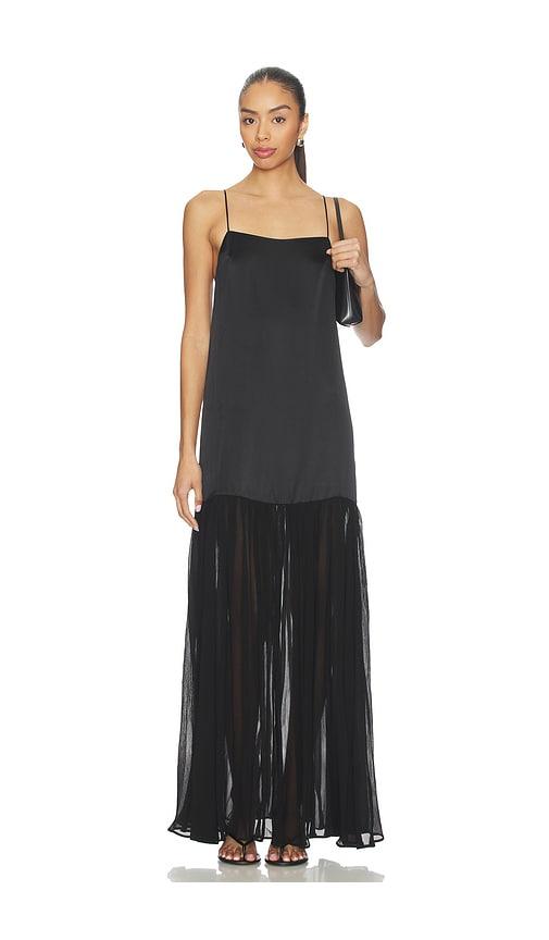 anine bing clementine dress in black.