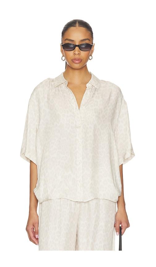 anine bing coco shirt in neutral.