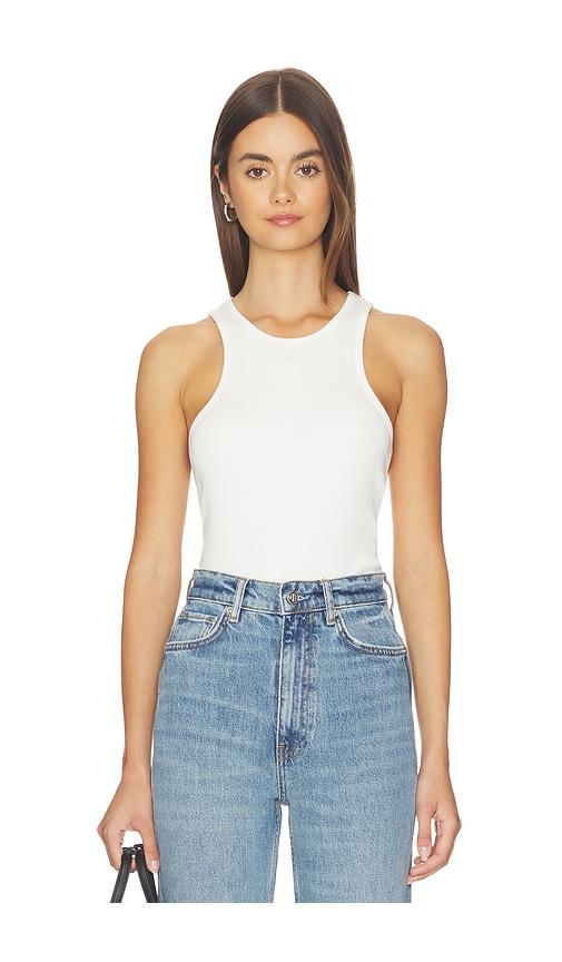 anine bing cole tank in ivory.