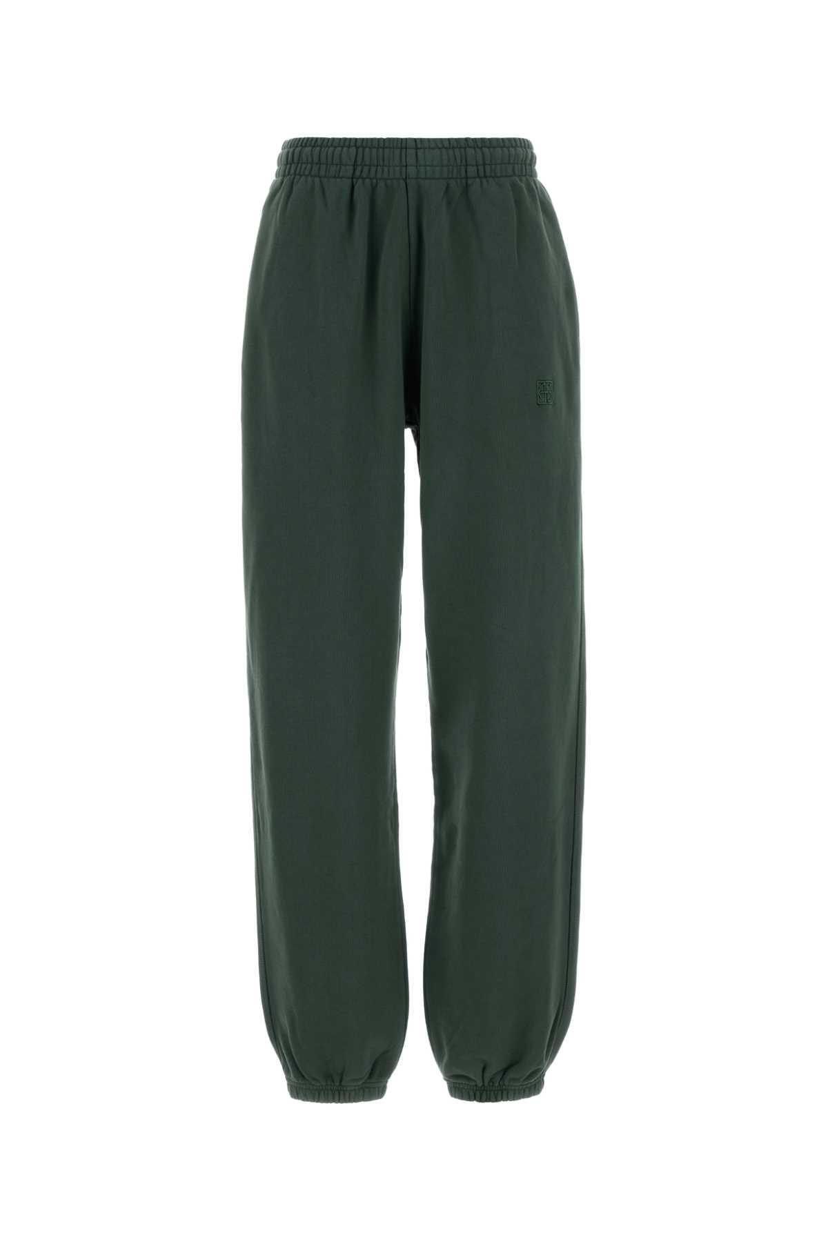 anine bing dark green cotton karter joggers