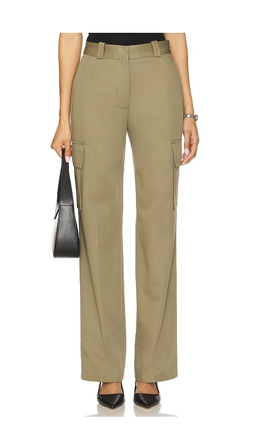 anine bing dayton cargo pant in olive.
