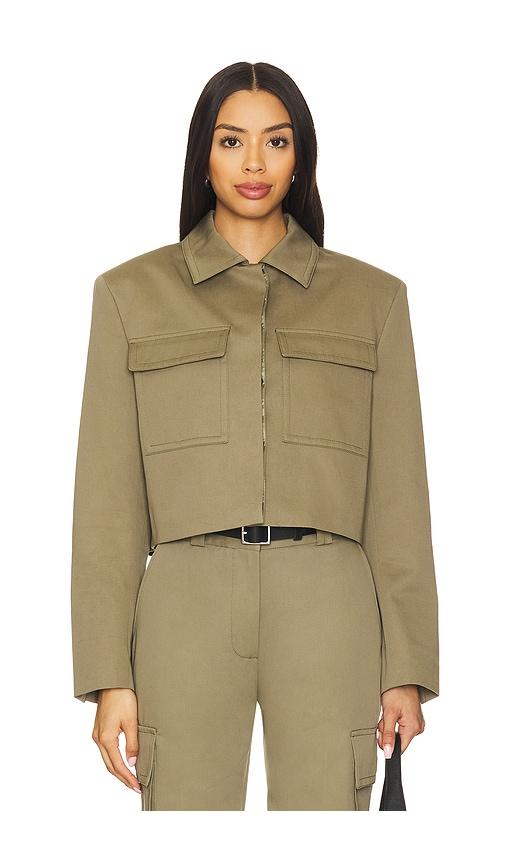 anine bing dayton jacket in olive.