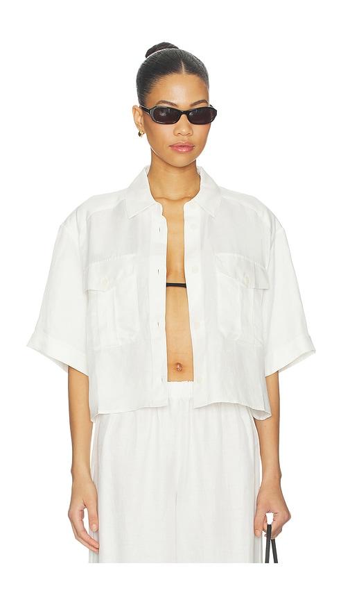 anine bing edith shirt in white.