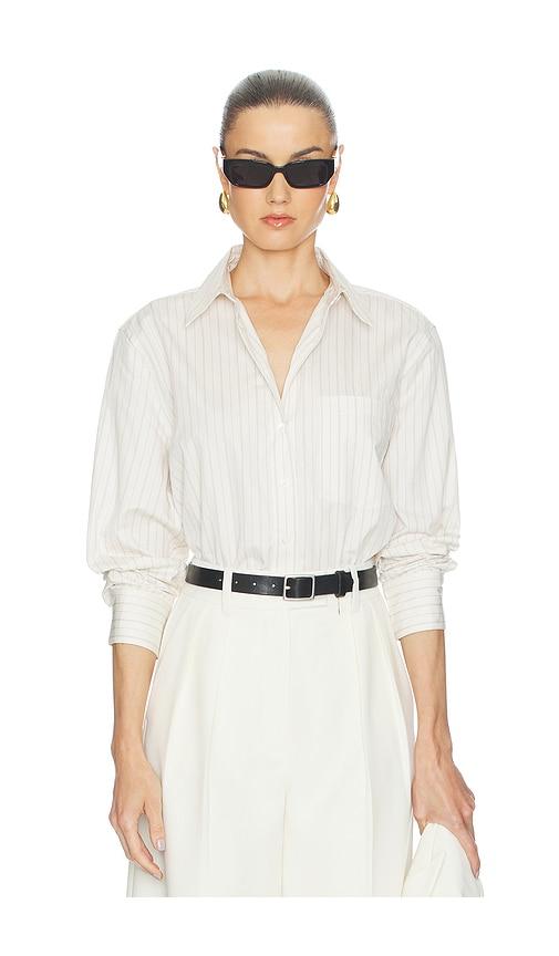anine bing essie cropped shirt in cream.