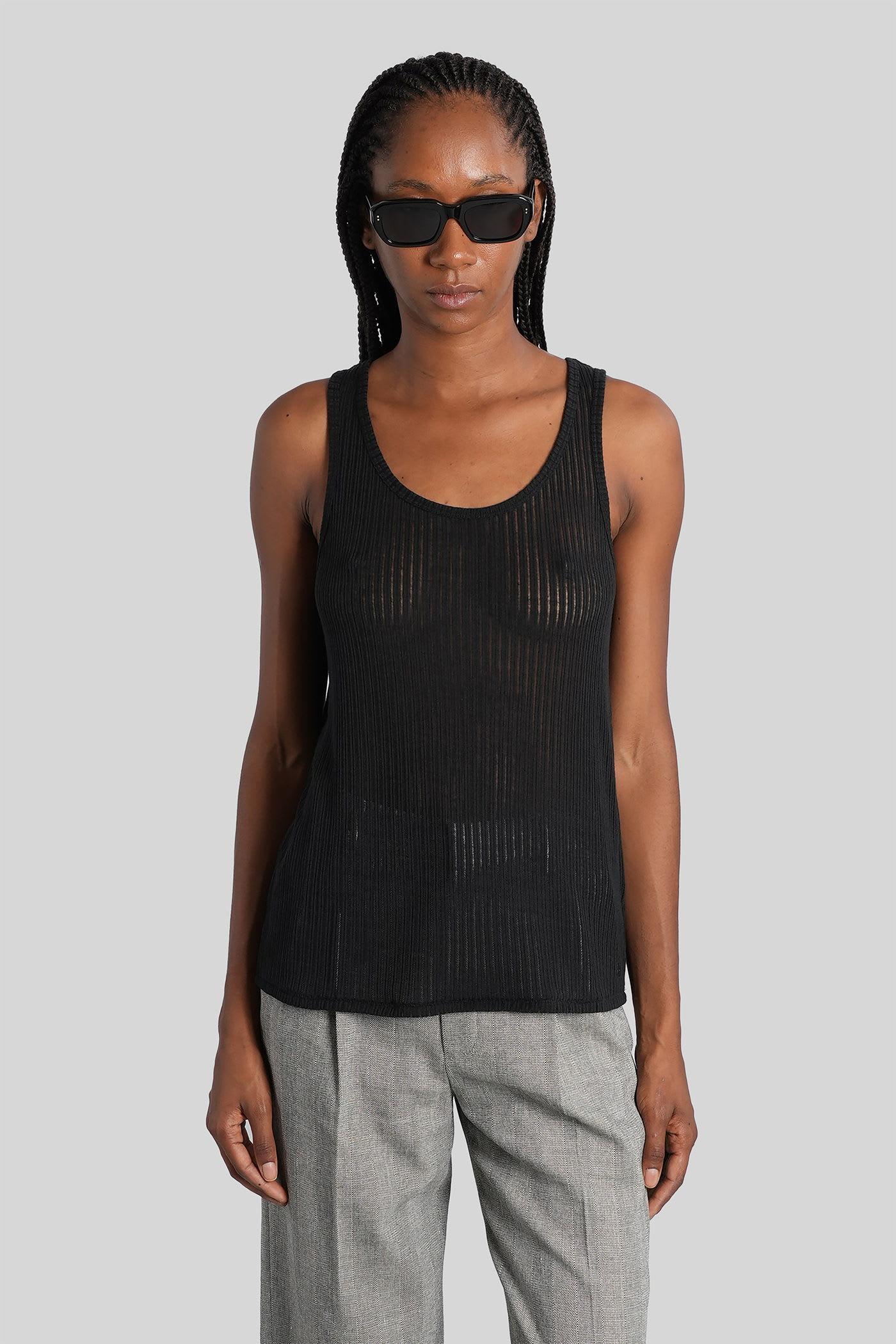 anine bing eugene tank top in black polyester