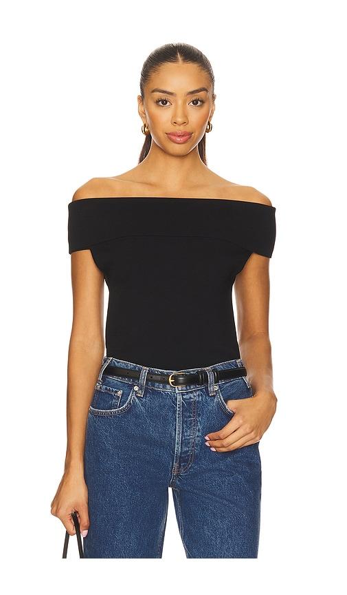 anine bing francis top in black.