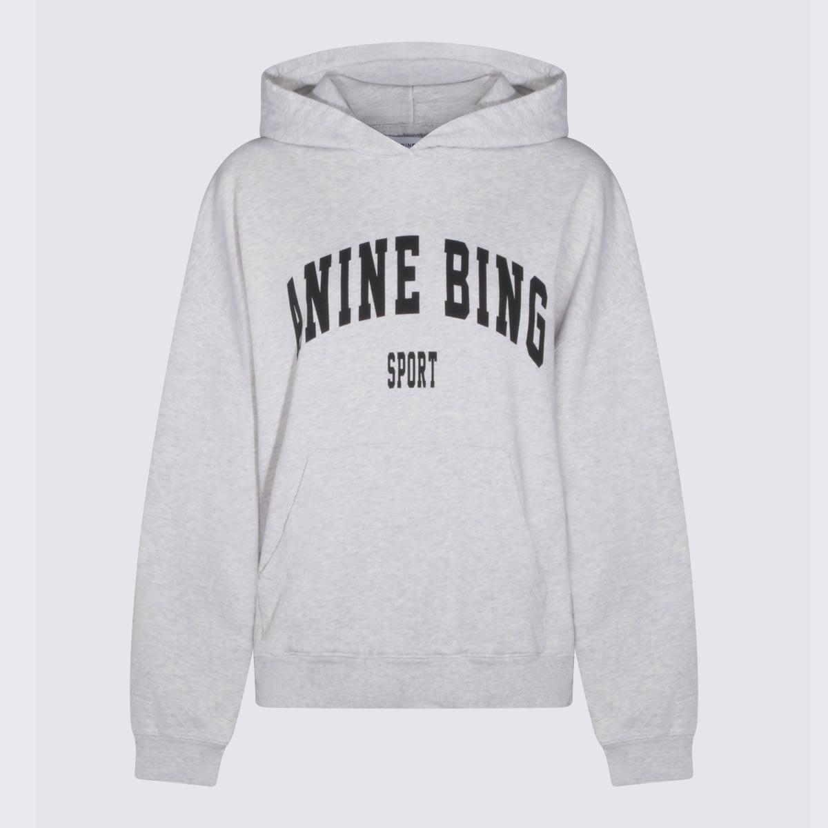 anine bing grey melange cotton harvey sweatshirt