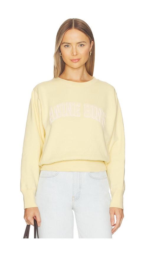 anine bing harry shrunken sweatshirt in yellow.