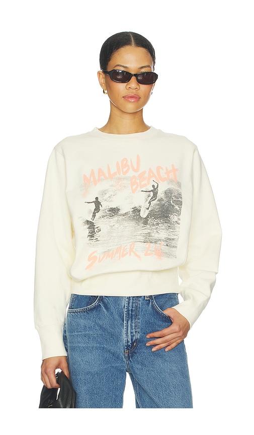 anine bing harry shrunken sweatshirt surfer in ivory.