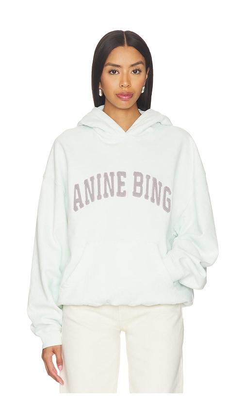 anine bing harvey hoodie in mint.