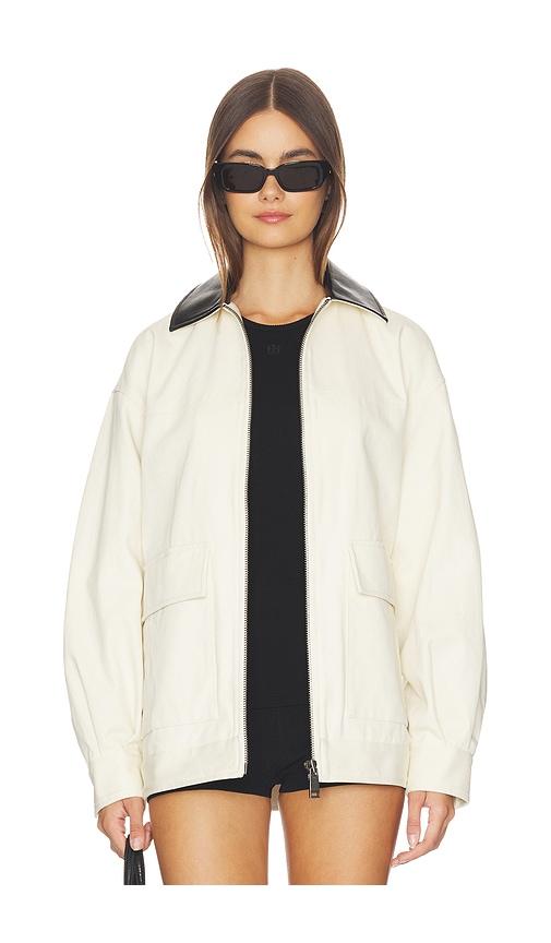 anine bing holden jacket in cream.