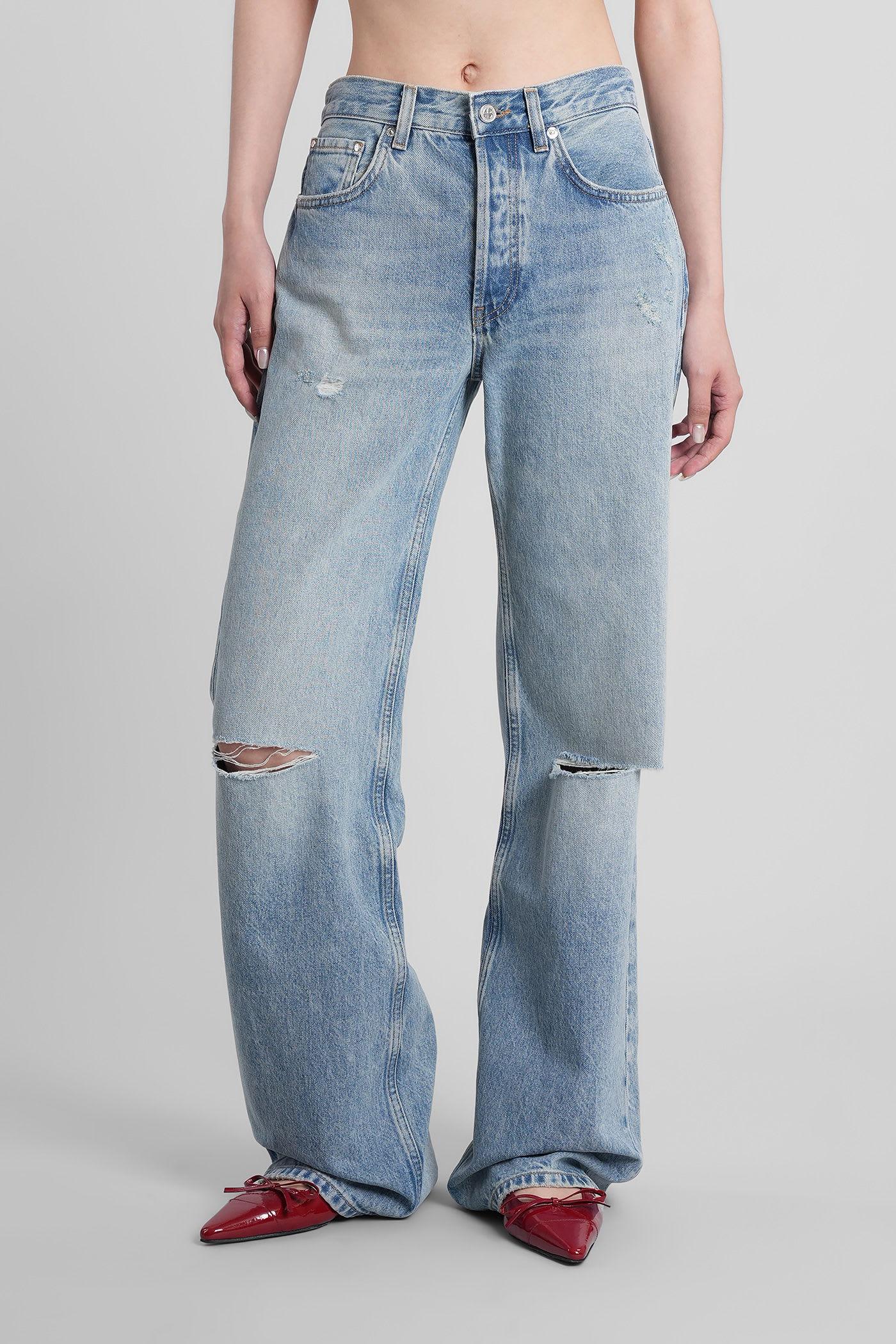 anine bing hugh jeans in blue cotton