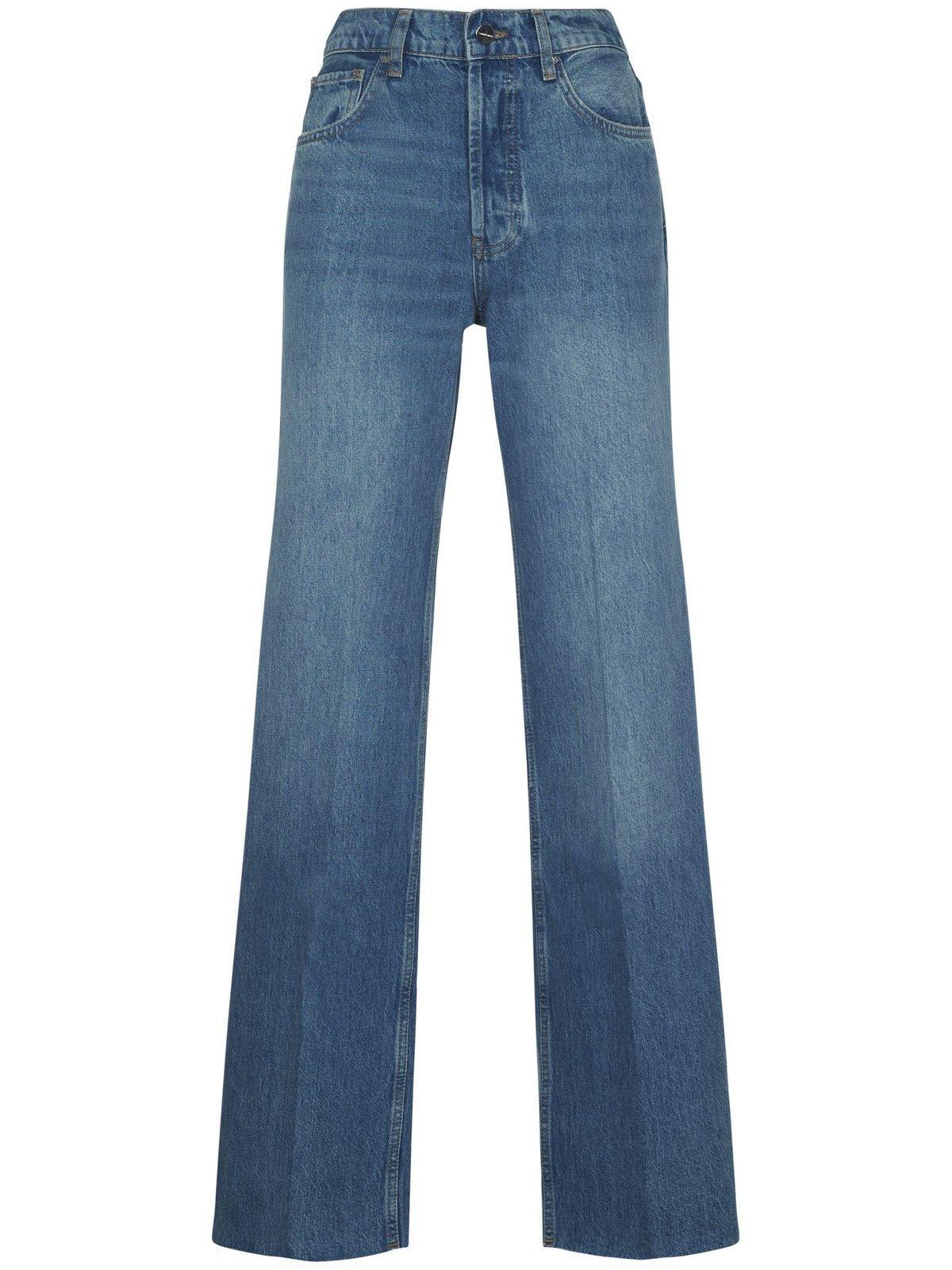 anine bing hugh logo patch jeans