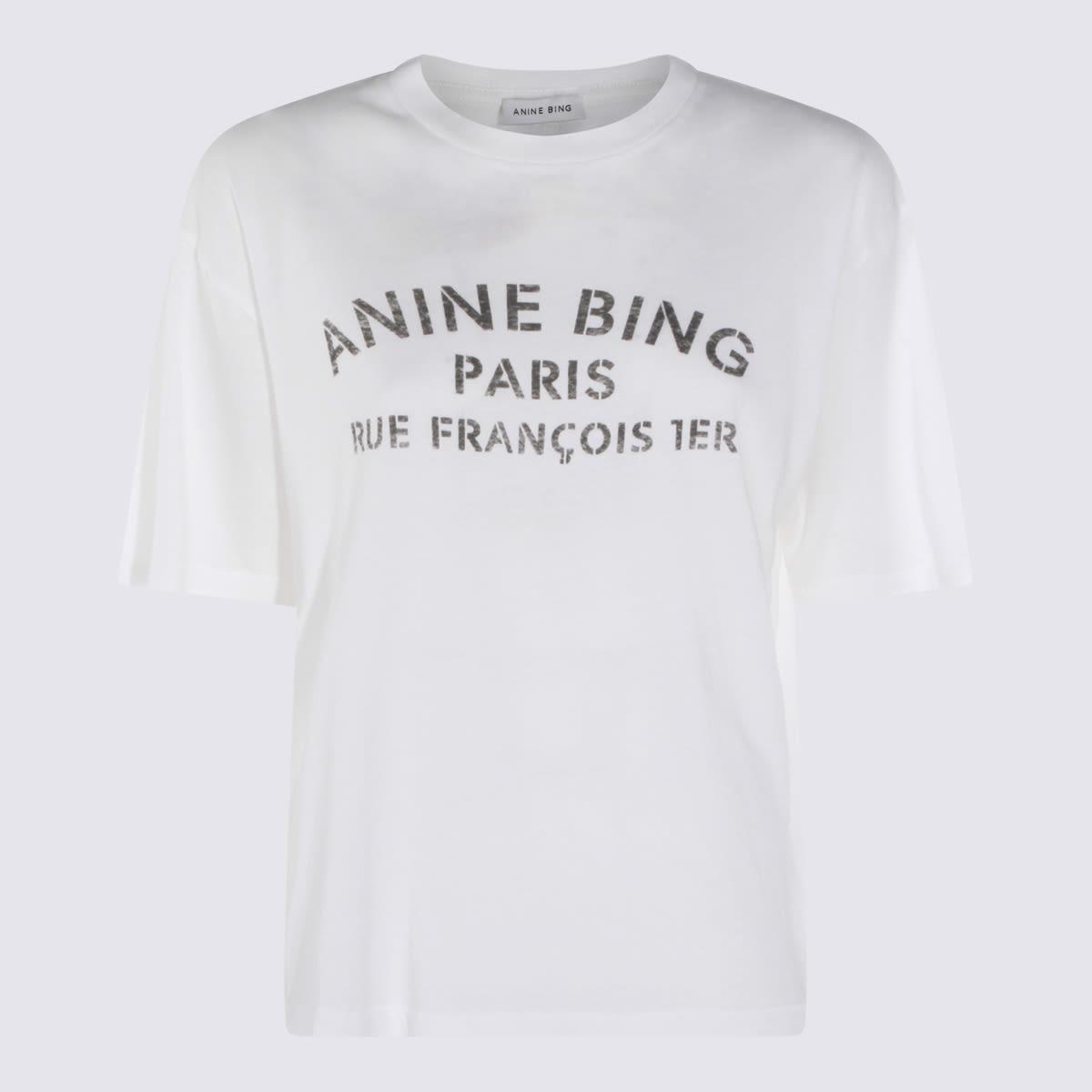 anine bing ivory cotton t-shirt