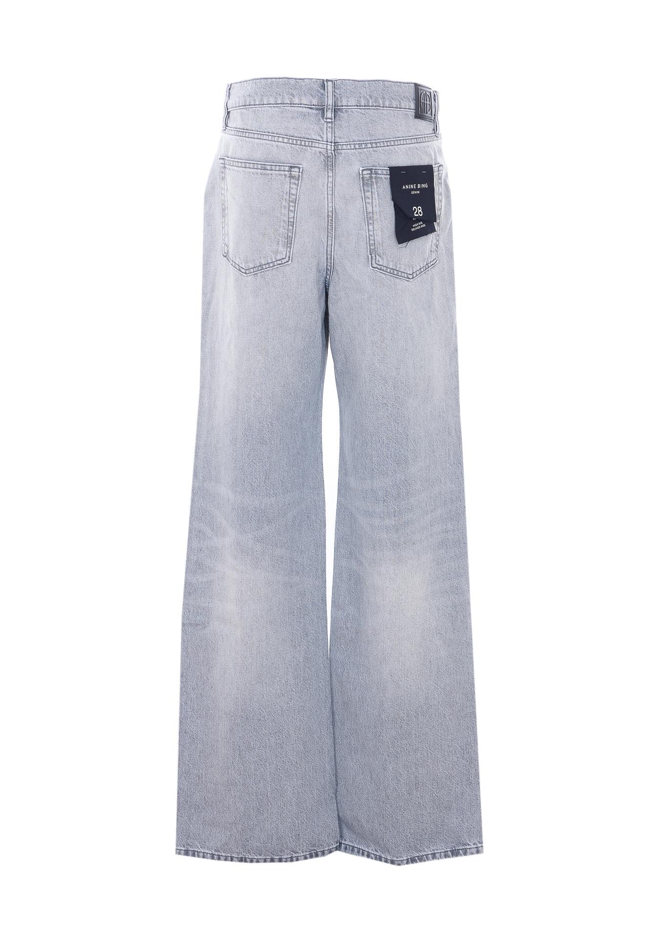 anine bing jeans grey cotton - women