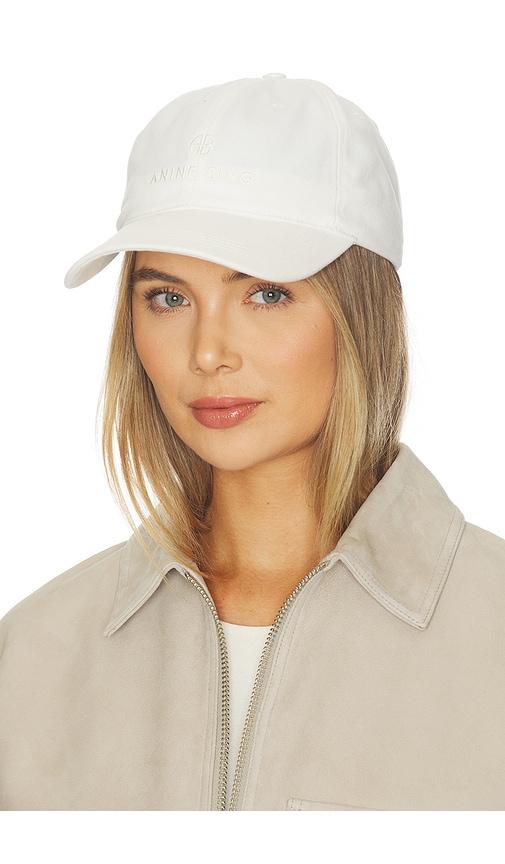 anine bing jeremy baseball cap in ivory.
