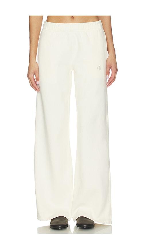anine bing kacey monogram sweatpant in cream.