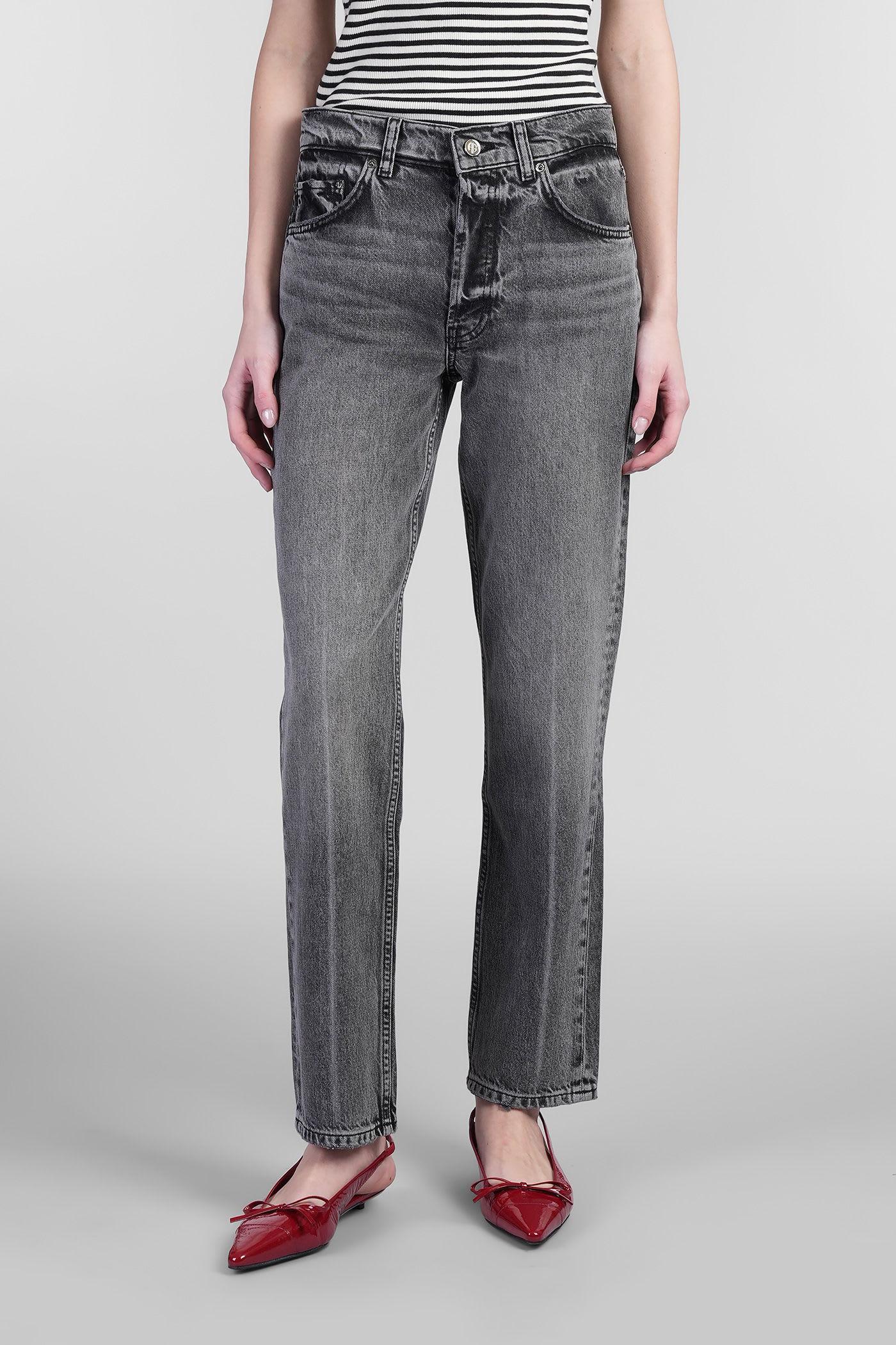 anine bing kate jeans in grey cotton
