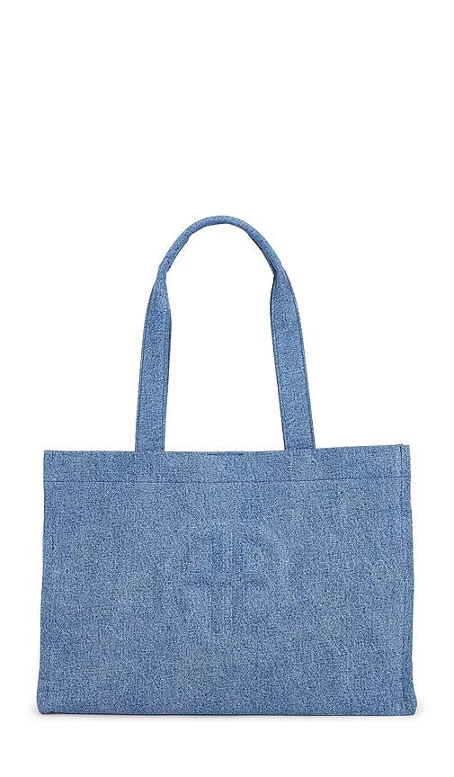 anine bing lara tote bag in blue.