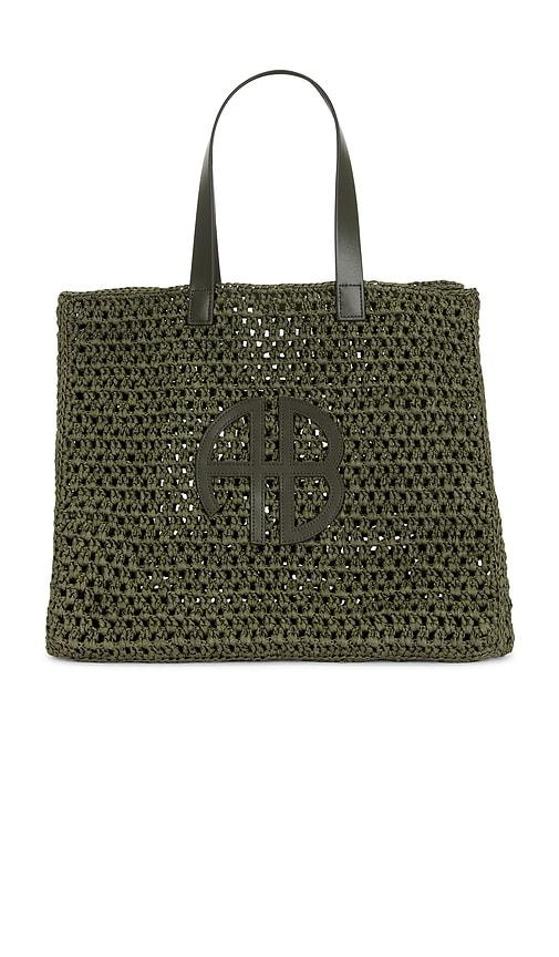 anine bing large rio tote in olive.