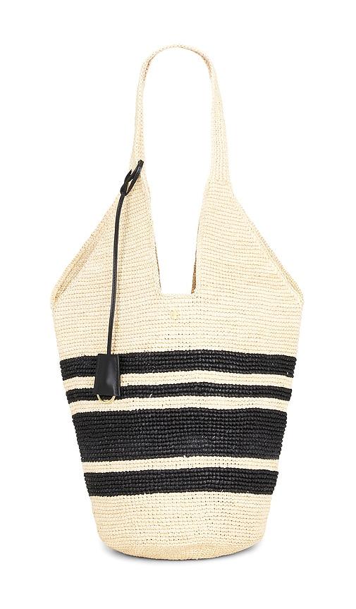 anine bing leah large hobo bag in neutral,black.