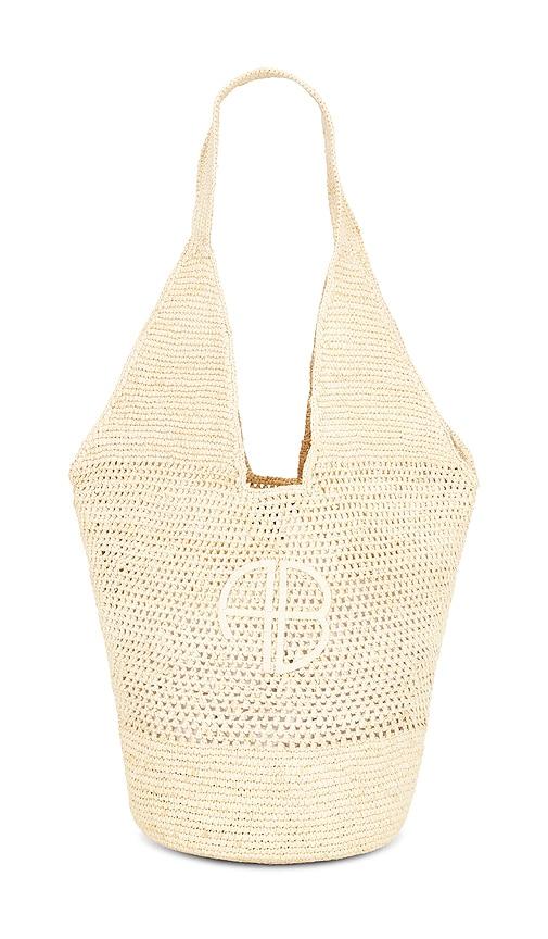 anine bing leah large hobo bag in neutral.