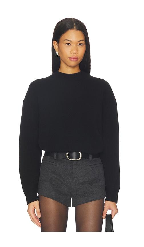 anine bing lee crew sweater in black.