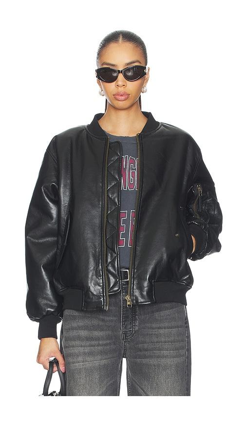 anine bing leon bomber in black.