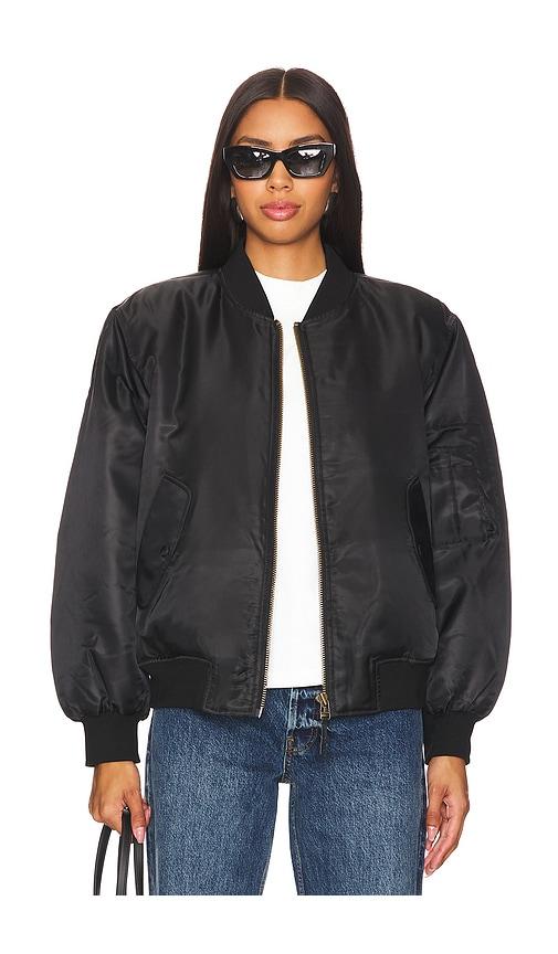anine bing leon bomber in black.