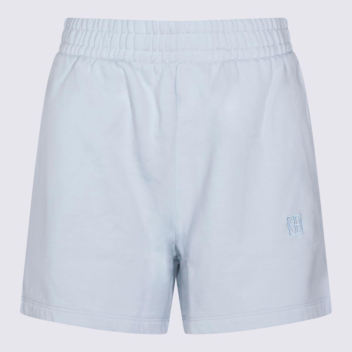 anine bing light blue cotton shorts