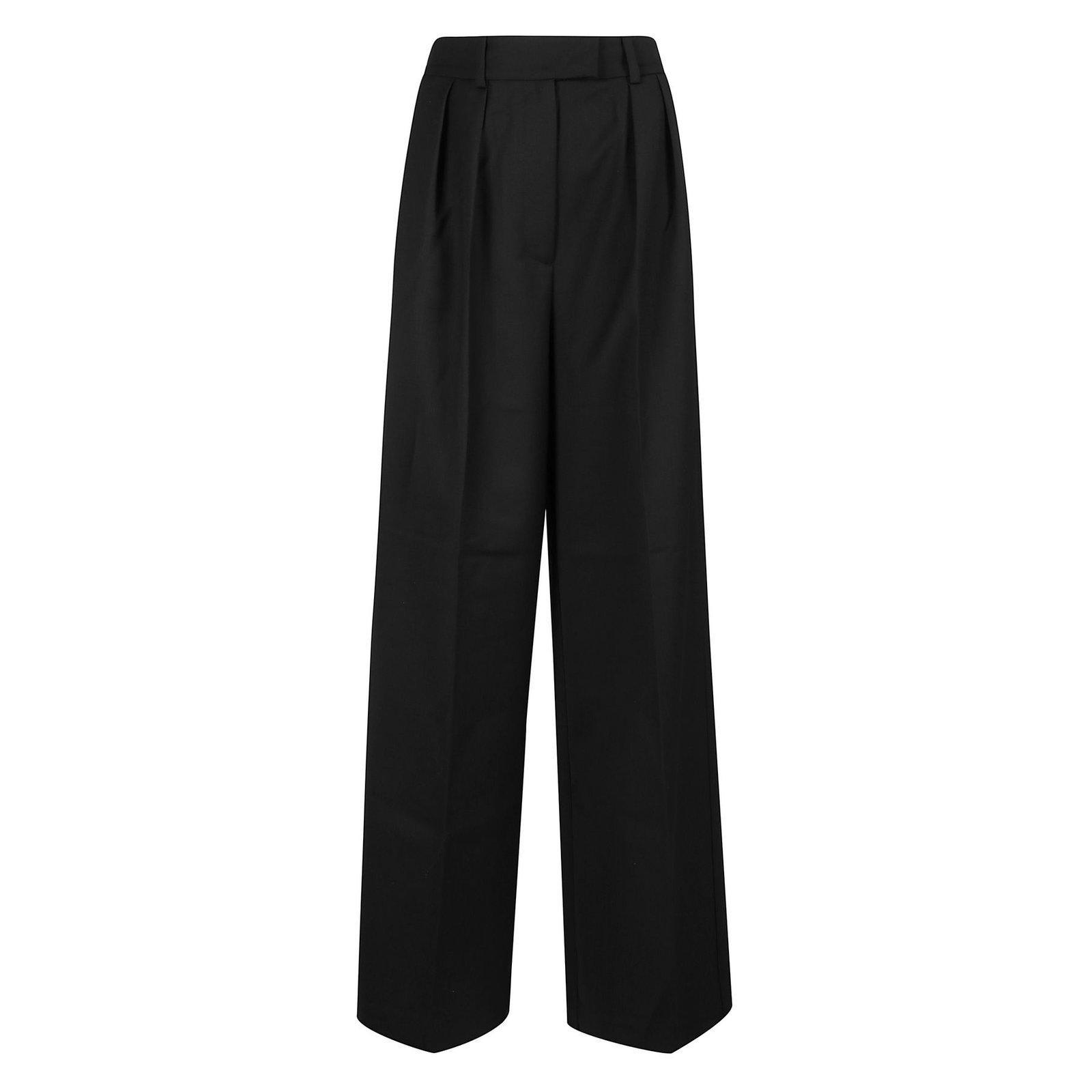anine bing lou pleated wide-leg trousers