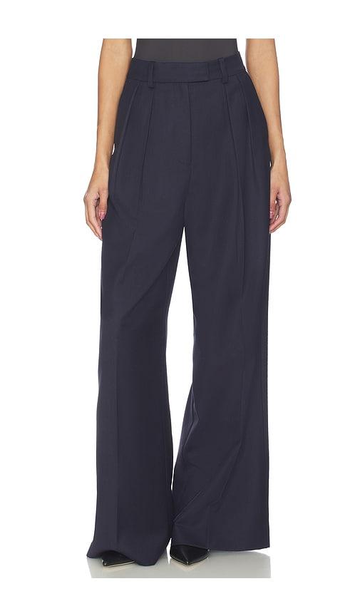 anine bing lou trouser in navy.