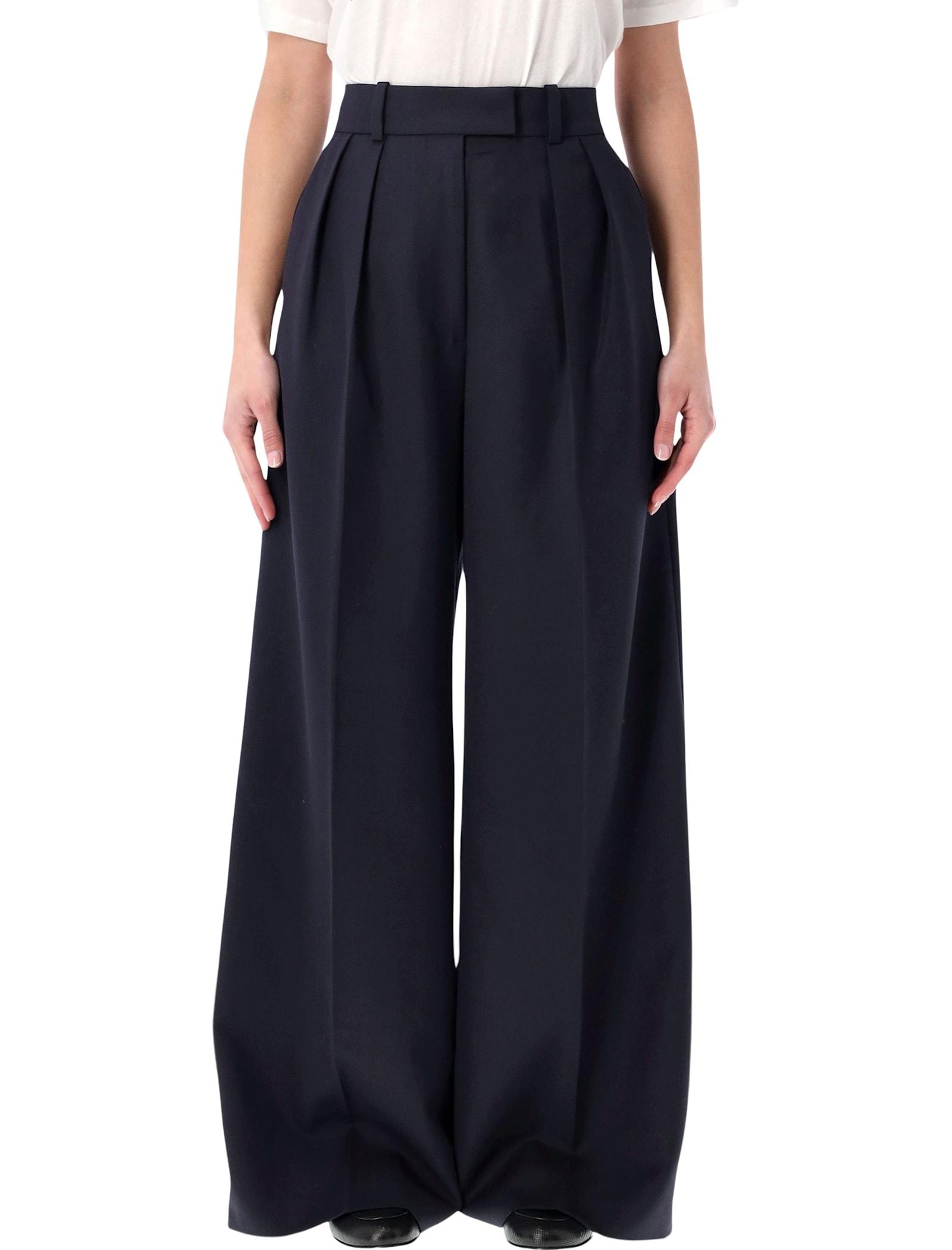 anine bing lou wool blend wide trousers