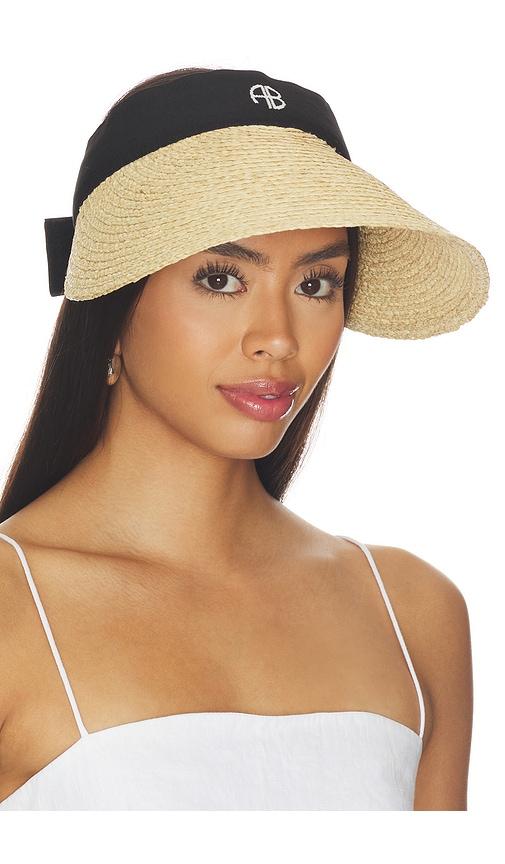 anine bing love visor in beige.