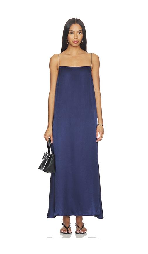 anine bing mae dress in navy.