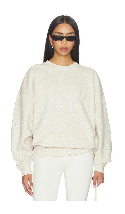 anine bing miles sweatshirt in beige.