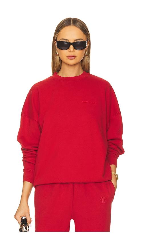 anine bing miles sweatshirt in red.