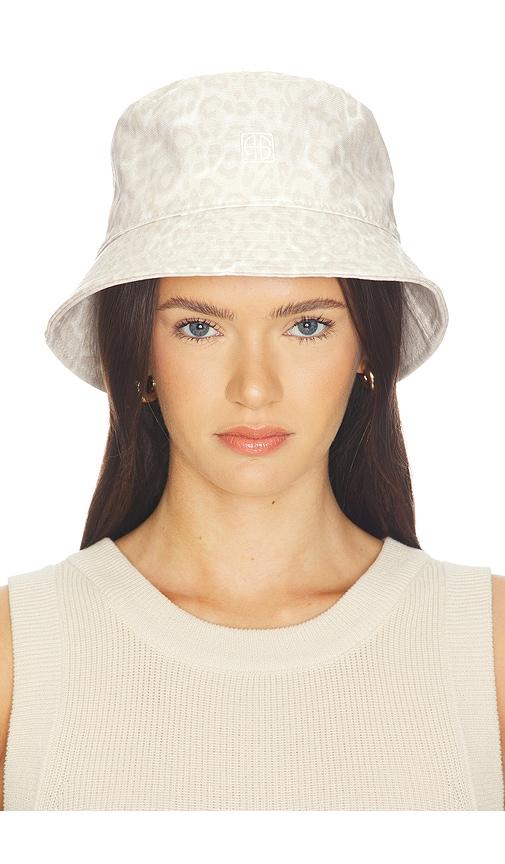 anine bing nicks bucket hat in white.
