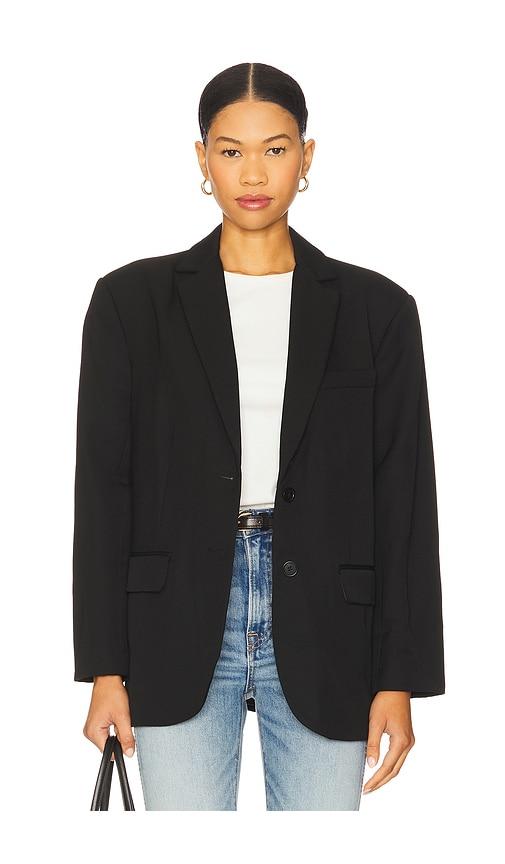 anine bing quinn blazer in black.