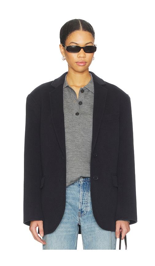 anine bing quinn blazer in navy.