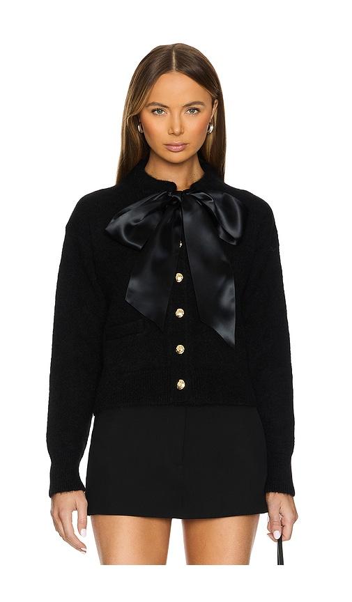 anine bing rhodes cardigan in black.