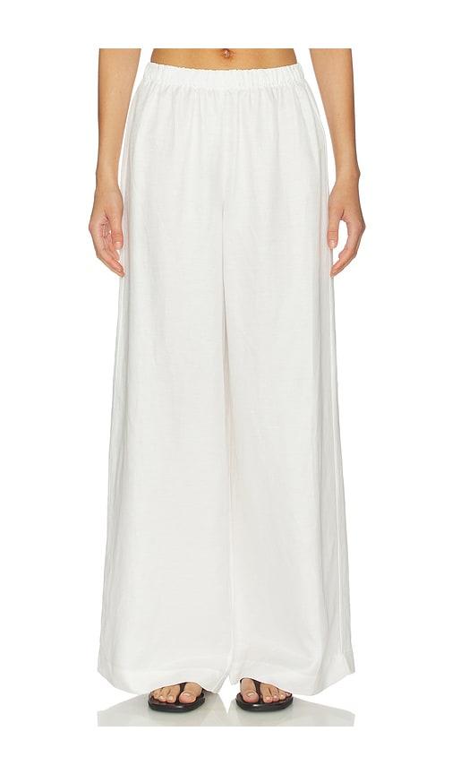 anine bing roslyn pant in white.
