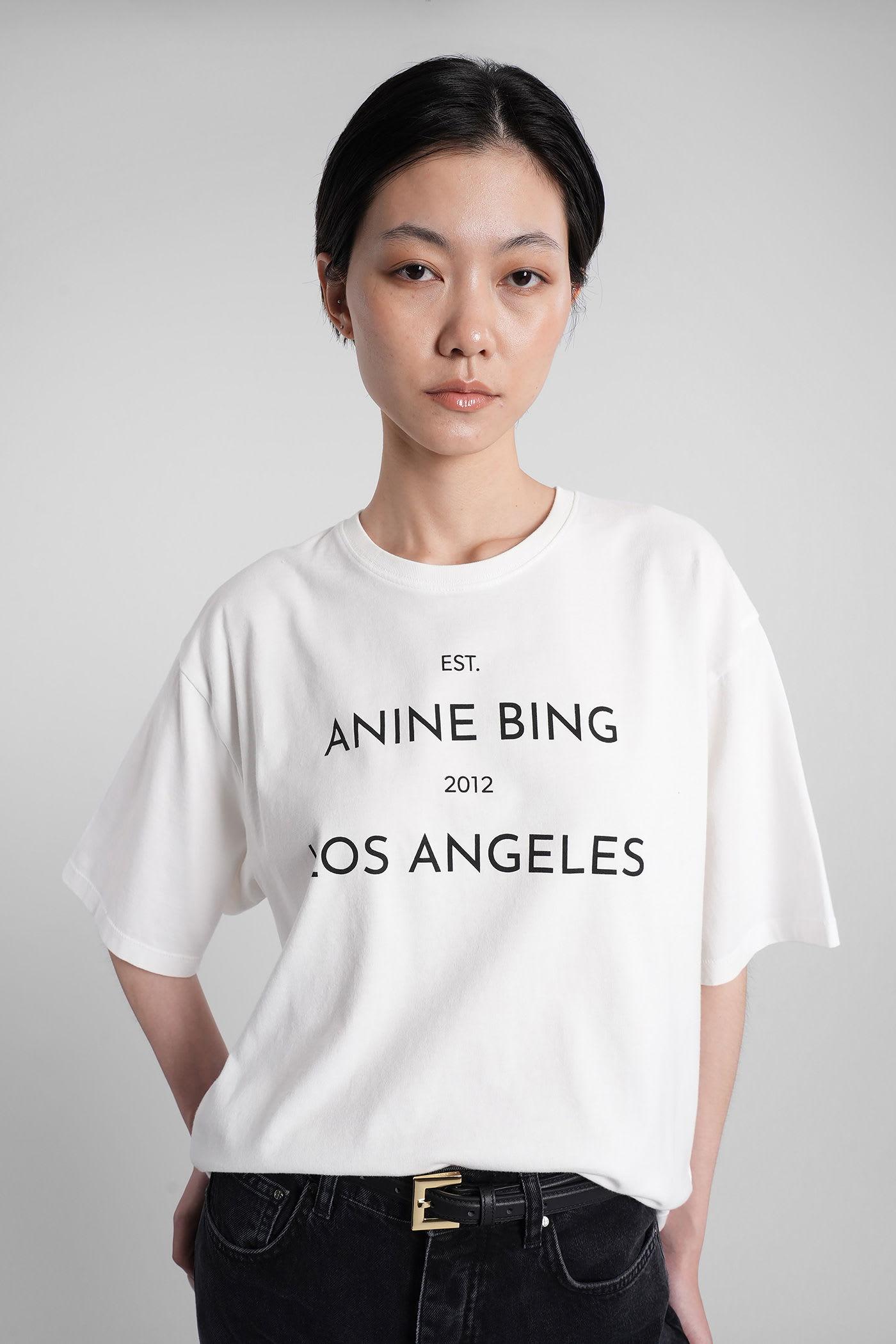 anine bing rudy t-shirt in white cotton