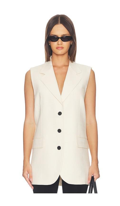 anine bing sara vest in cream.